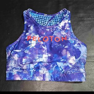 NWT WITH X Peloton Womens Purple Blue Moves High Neck‎ Sports Bra XS